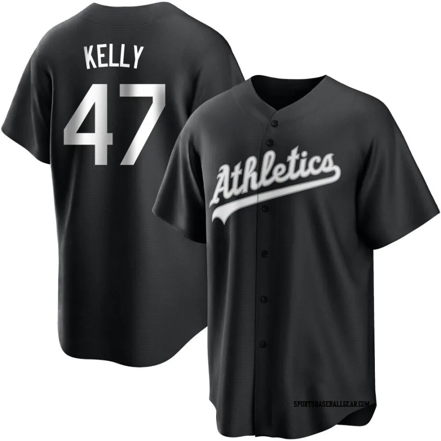 Michael Kelly Youth Oakland Athletics Black/White Replica Jersey