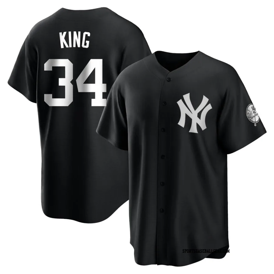Michael King Youth New York Yankees Black/White Replica Jersey
