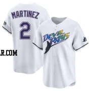 Michael Martinez Youth Tampa Bay Rays White Limited Throwback Cooperstown Jersey