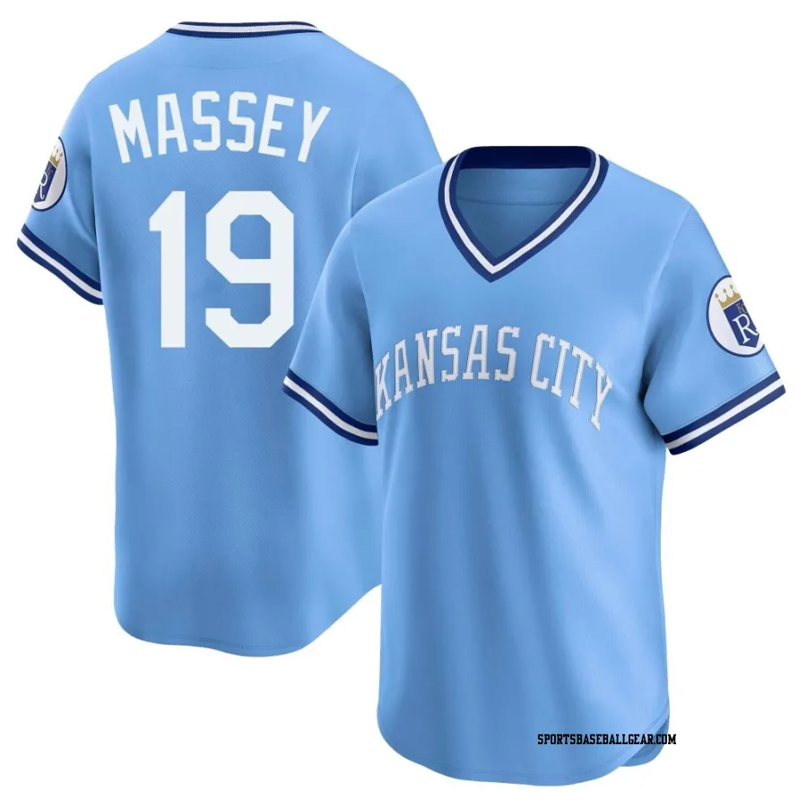 Michael Massey Men's Kansas City Royals Light Blue Limited Throwback Cooperstown Collection Jersey