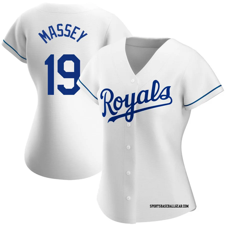 Michael Massey Women's Kansas City Royals White Replica Home Jersey