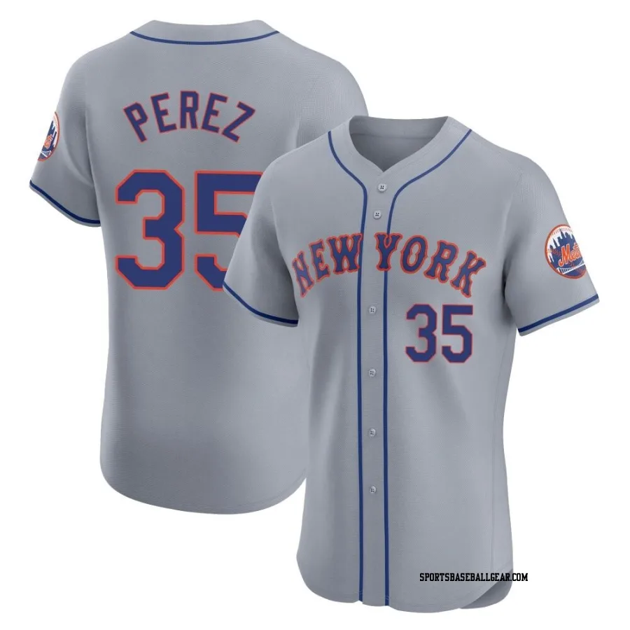 Michael Perez Men's New York Mets Gray Elite Road Jersey
