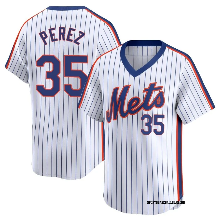 Michael Perez Men's New York Mets White Limited Cooperstown Collection Jersey