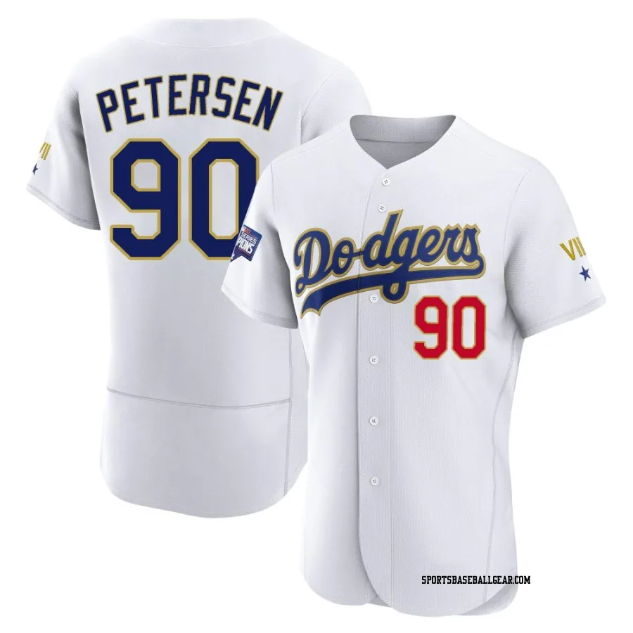 Michael Petersen Men's Los Angeles Dodgers White/Gold Authentic 2021 Gold Program Player Jersey