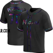 Michael Petersen Men's Miami Marlins Black Holographic Replica Alternate Jersey