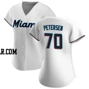 Michael Petersen Women's Miami Marlins White Replica Home Jersey