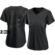 Michael Rucker Women's Chicago Cubs Black Authentic Pitch Fashion Jersey