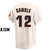 Michael Sandle Men's Houston Astros Cream Limited Throwback Cooperstown Collection Jersey