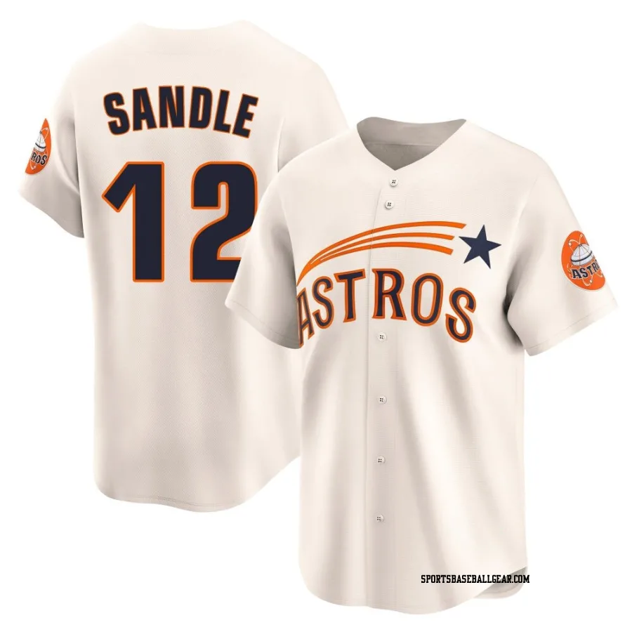 Michael Sandle Youth Houston Astros Cream Limited Throwback Cooperstown Collection Jersey