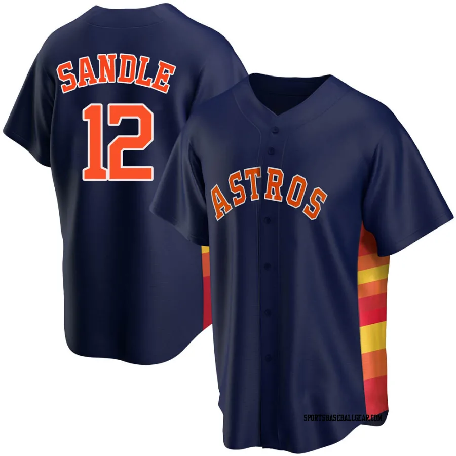 Michael Sandle Youth Houston Astros Navy Replica Alternate Jersey