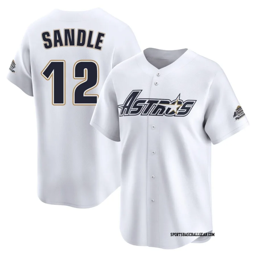 Michael Sandle Youth Houston Astros White Limited Throwback Cooperstown Collection Jersey