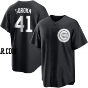 Michael Soroka Men's Chicago Cubs Black/White Replica Jersey