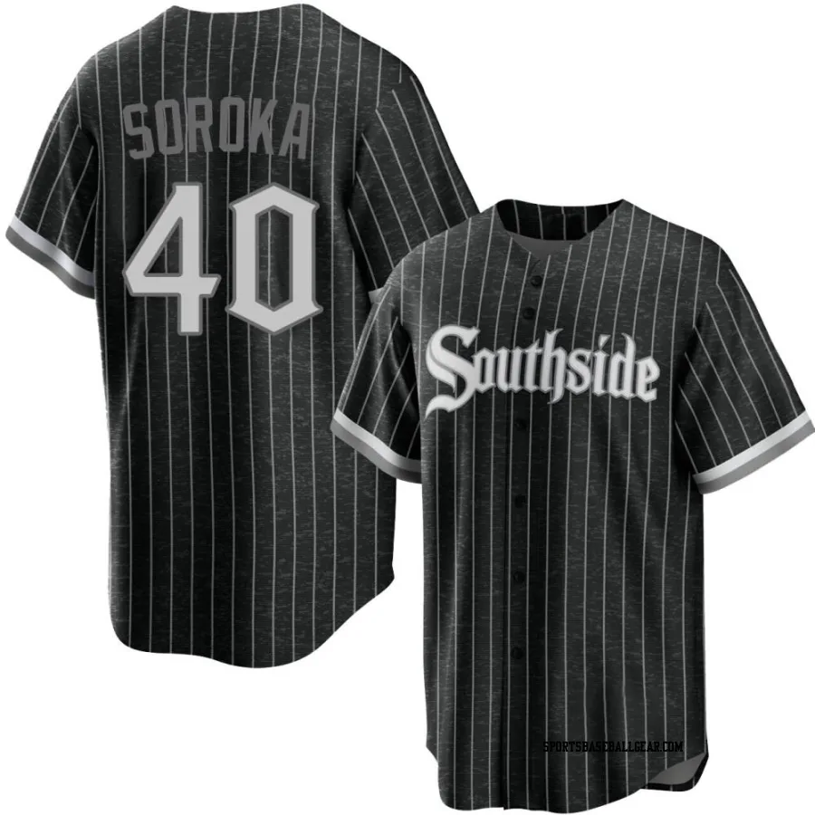Michael Soroka Men's Chicago White Sox Black Replica 2021 City Connect Jersey