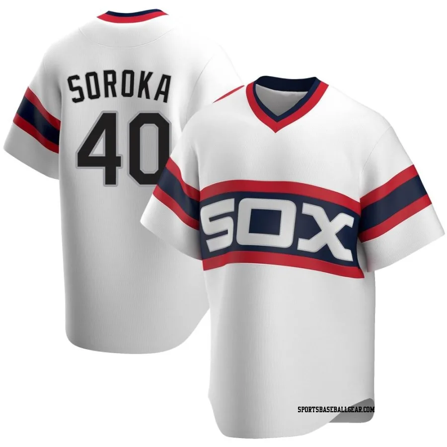 Michael Soroka Men's Chicago White Sox White Replica Cooperstown Collection Jersey