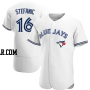 Michael Stefanic Men's Toronto Blue Jays White Authentic Home Jersey