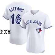 Michael Stefanic Men's Toronto Blue Jays White Elite Home Jersey