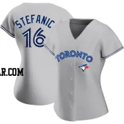 Michael Stefanic Women's Toronto Blue Jays Gray Replica Road Jersey