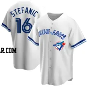 Michael Stefanic Youth Toronto Blue Jays White Replica Home Cooperstown Collection Jersey