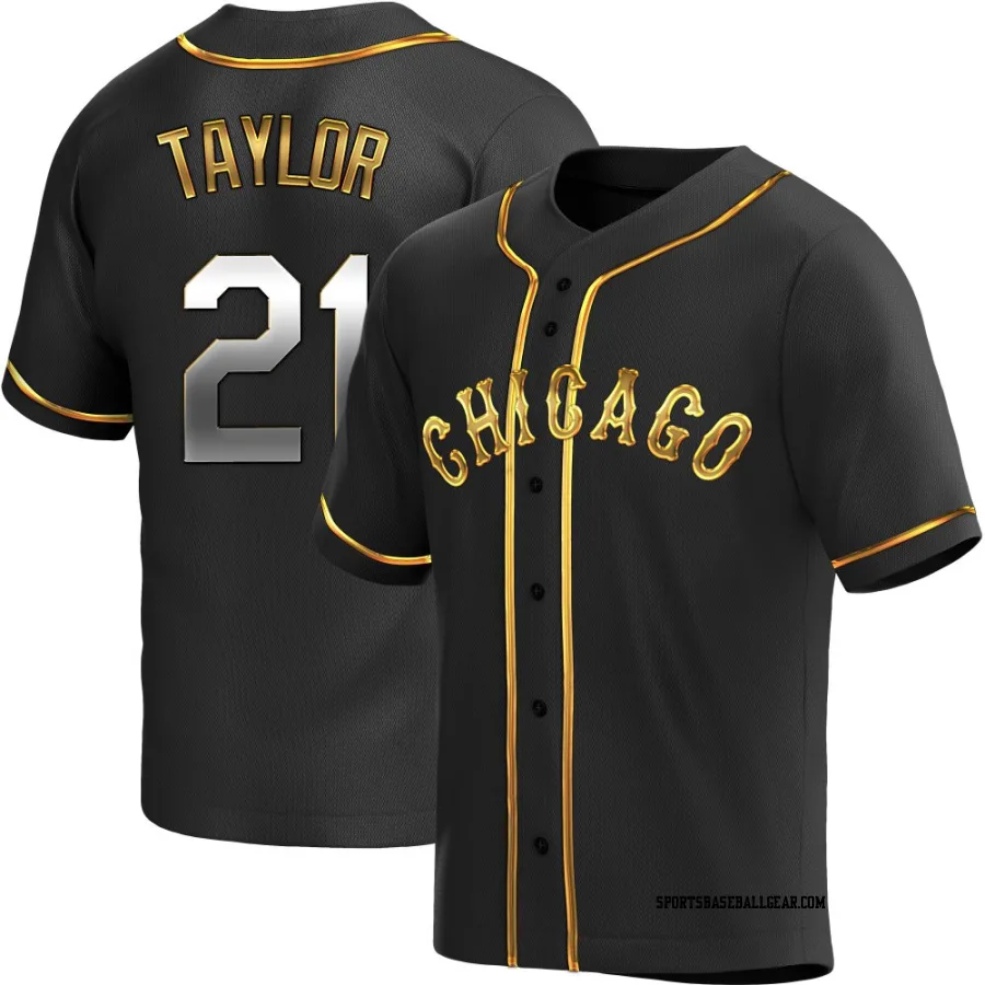 Michael Taylor Men's Chicago White Sox Black Golden Replica Alternate Jersey