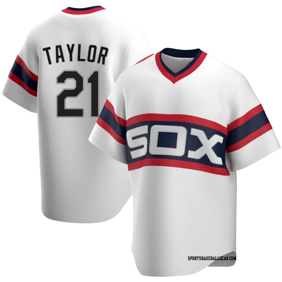 Michael Taylor Men's Chicago White Sox White Replica Cooperstown Collection Jersey