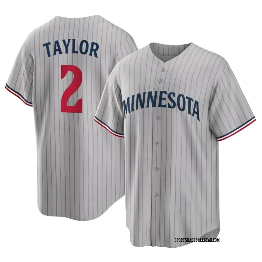 Michael Taylor Men's Minnesota Twins Gray Replica Road Jersey