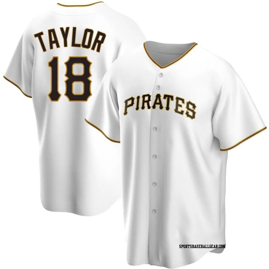 Michael Taylor Men's Pittsburgh Pirates White Replica Home Jersey