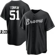 Michael Tonkin Men's Atlanta Braves Black/White Replica Jersey