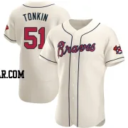Michael Tonkin Men's Atlanta Braves Cream Authentic Alternate Jersey