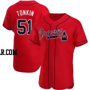 Michael Tonkin Men's Atlanta Braves Red Authentic Alternate Jersey