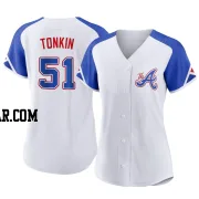 Michael Tonkin Women's Atlanta Braves White Authentic 2023 City Connect Jersey