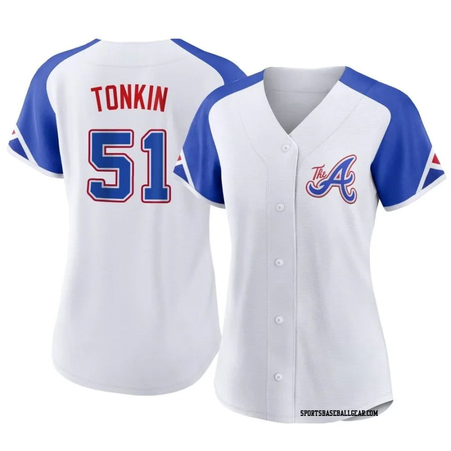 Michael Tonkin Women's Atlanta Braves White Authentic 2023 City Connect Jersey
