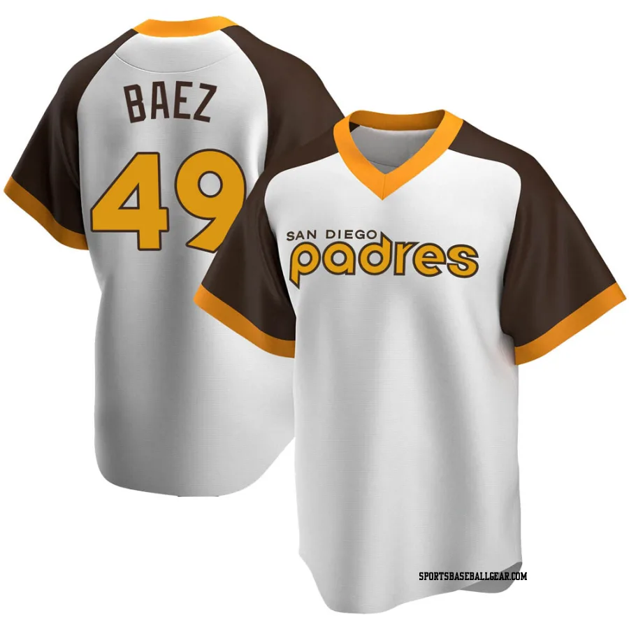 Michel Baez Men's San Diego Padres White Replica Home Cooperstown Collection Jersey
