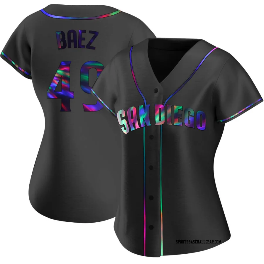 Michel Baez Women's San Diego Padres Black Holographic Replica Alternate Jersey