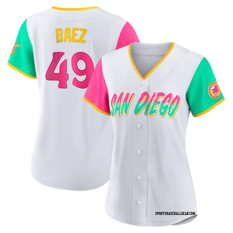 Michel Baez Women's San Diego Padres White Replica 2022 City Connect Jersey