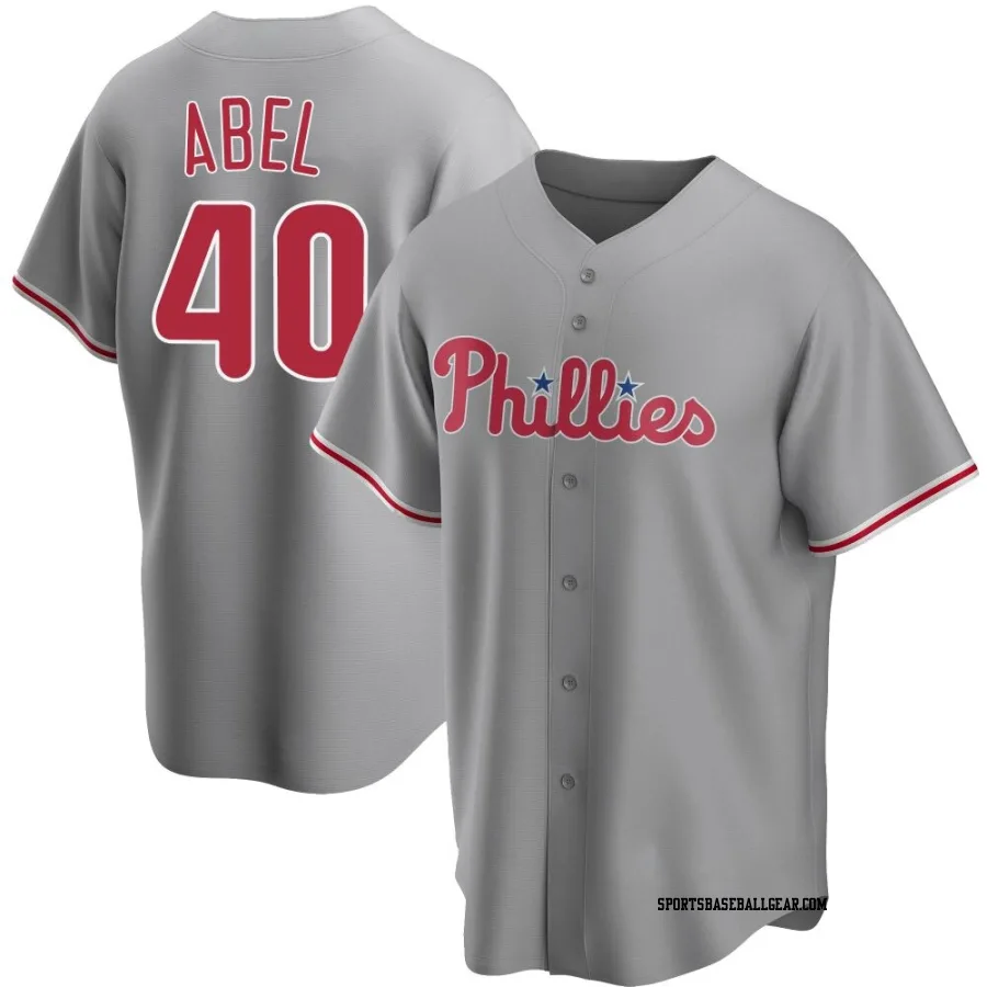 Mick Abel Men's Philadelphia Phillies Gray Replica Road Jersey