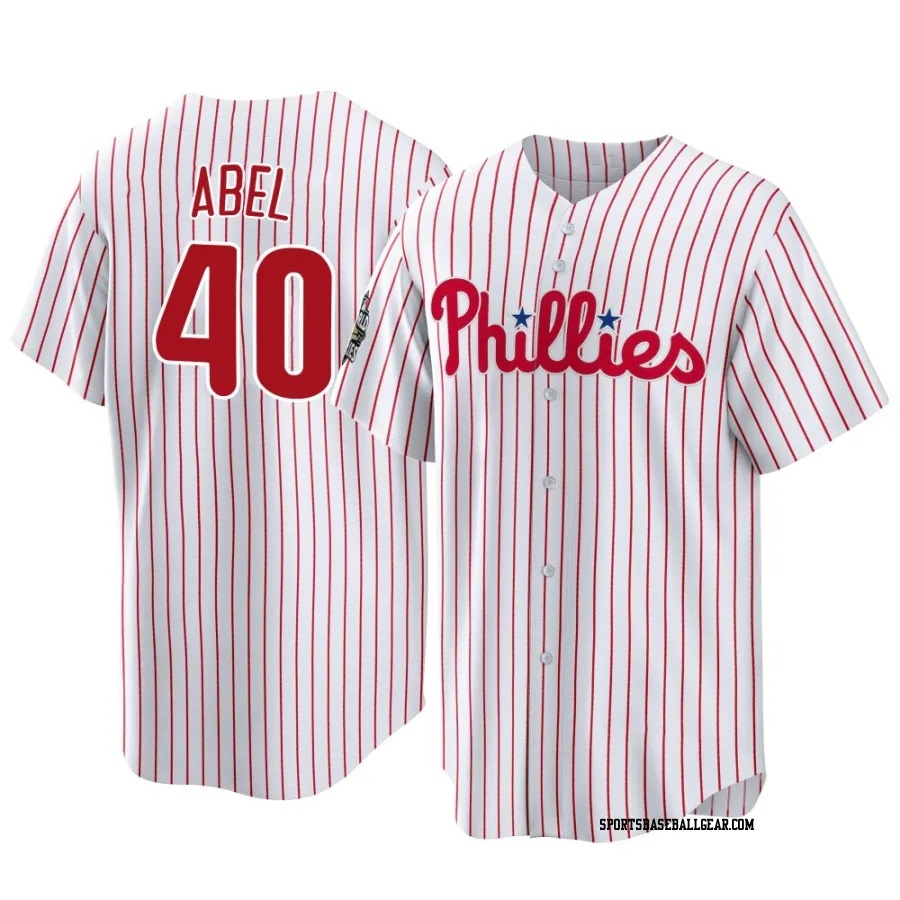 Mick Abel Men's Philadelphia Phillies White Replica 2022 World Series Home Jersey