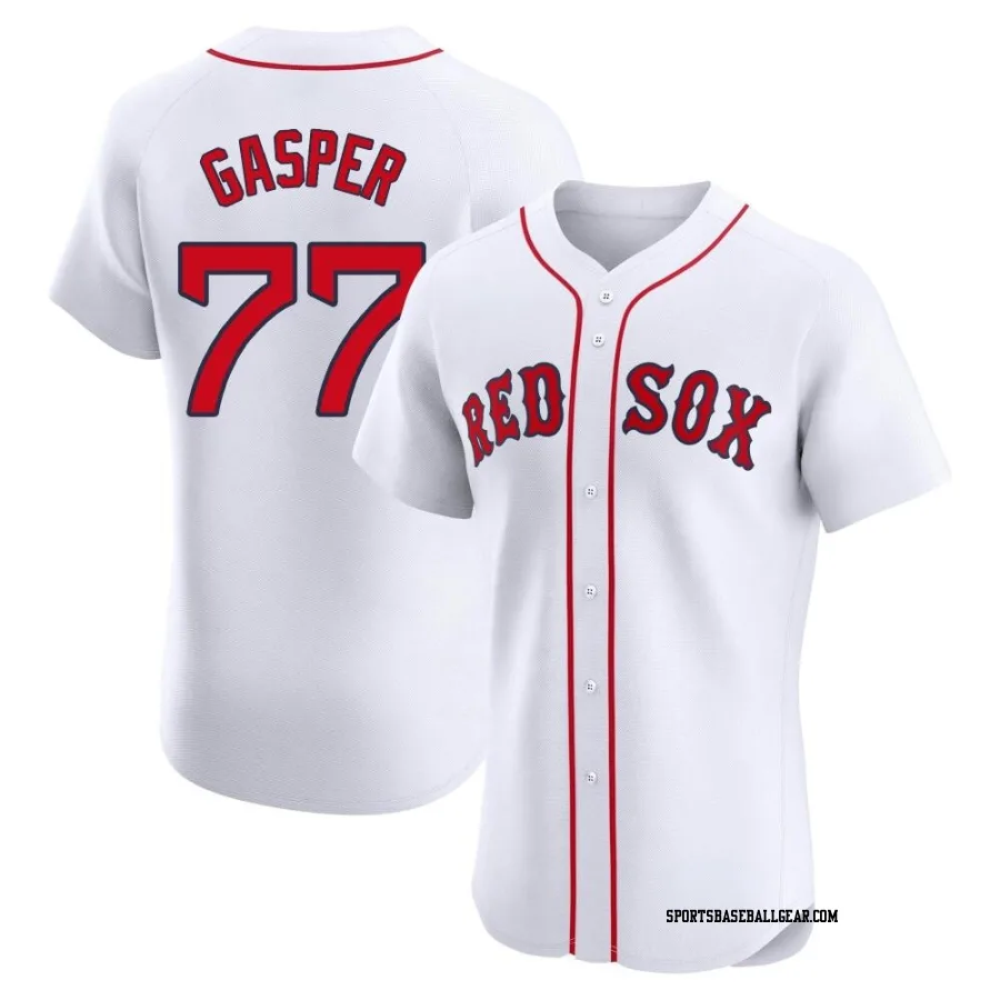 Mickey Gasper Men's Boston Red Sox White Elite Home Jersey