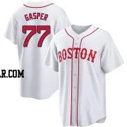 Mickey Gasper Men's Boston Red Sox White Replica 2021 Patriots' Day Jersey
