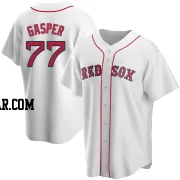 Mickey Gasper Men's Boston Red Sox White Replica Home Jersey