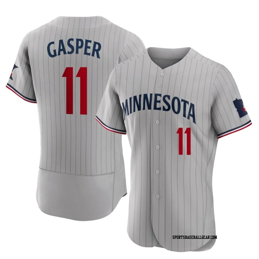 Mickey Gasper Men's Minnesota Twins Gray Authentic Road Jersey