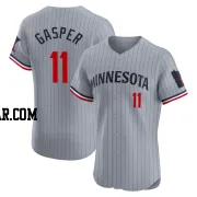 Mickey Gasper Men's Minnesota Twins Gray Elite Road Jersey