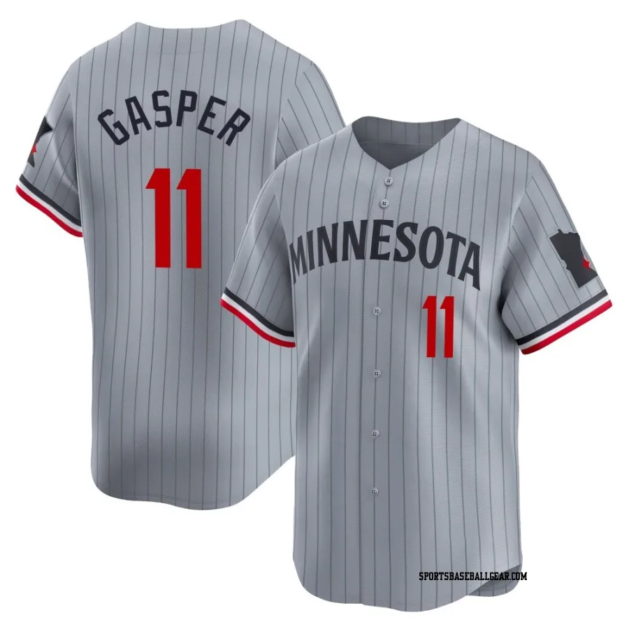 Mickey Gasper Men's Minnesota Twins Gray Limited Road Jersey