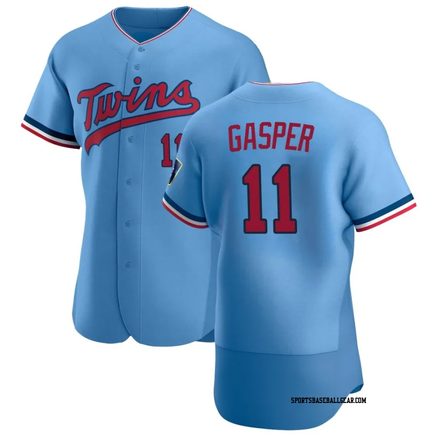 Mickey Gasper Men's Minnesota Twins Light Blue Authentic Alternate Jersey