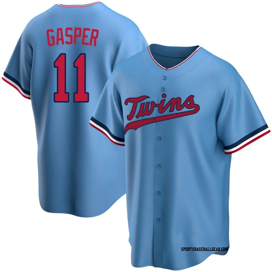 Mickey Gasper Men's Minnesota Twins Light Blue Replica Alternate Jersey