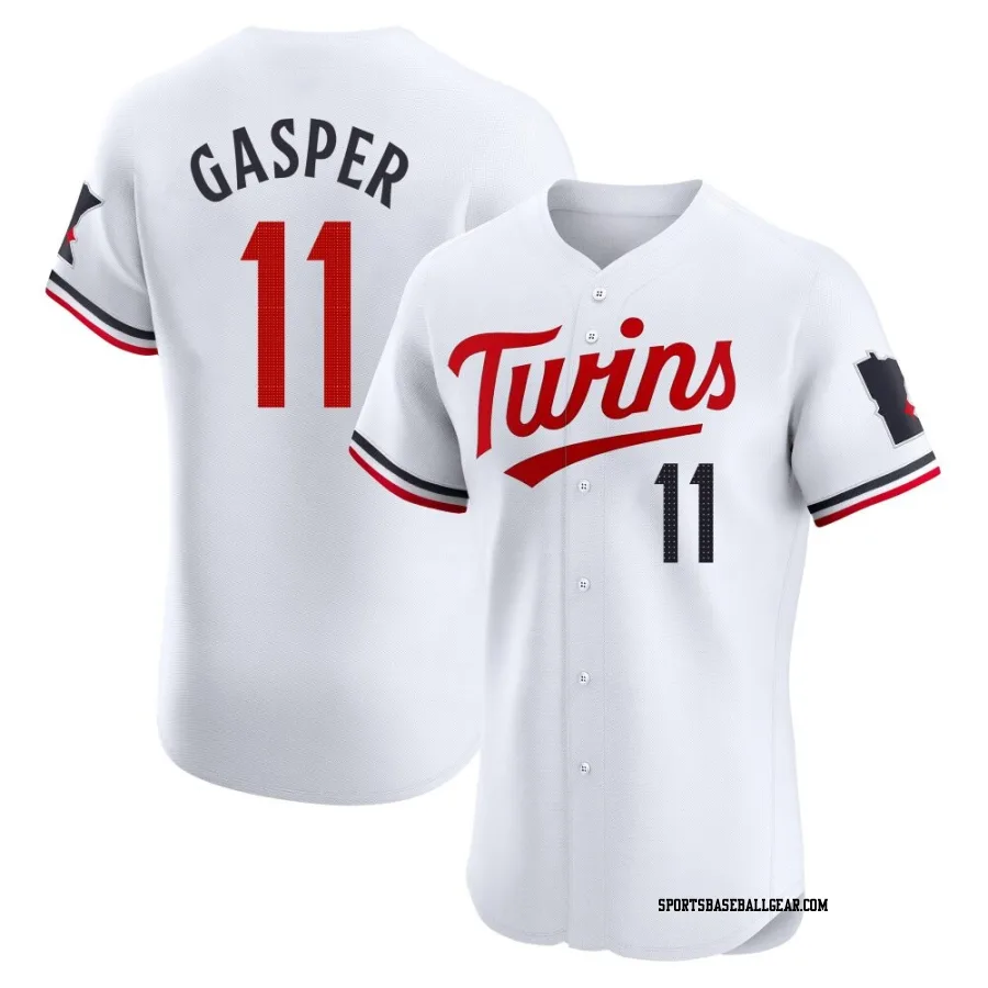 Mickey Gasper Men's Minnesota Twins White Elite Home Jersey