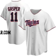 Mickey Gasper Men's Minnesota Twins White Replica Home Jersey