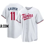 Mickey Gasper Men's Minnesota Twins White Replica Home Jersey
