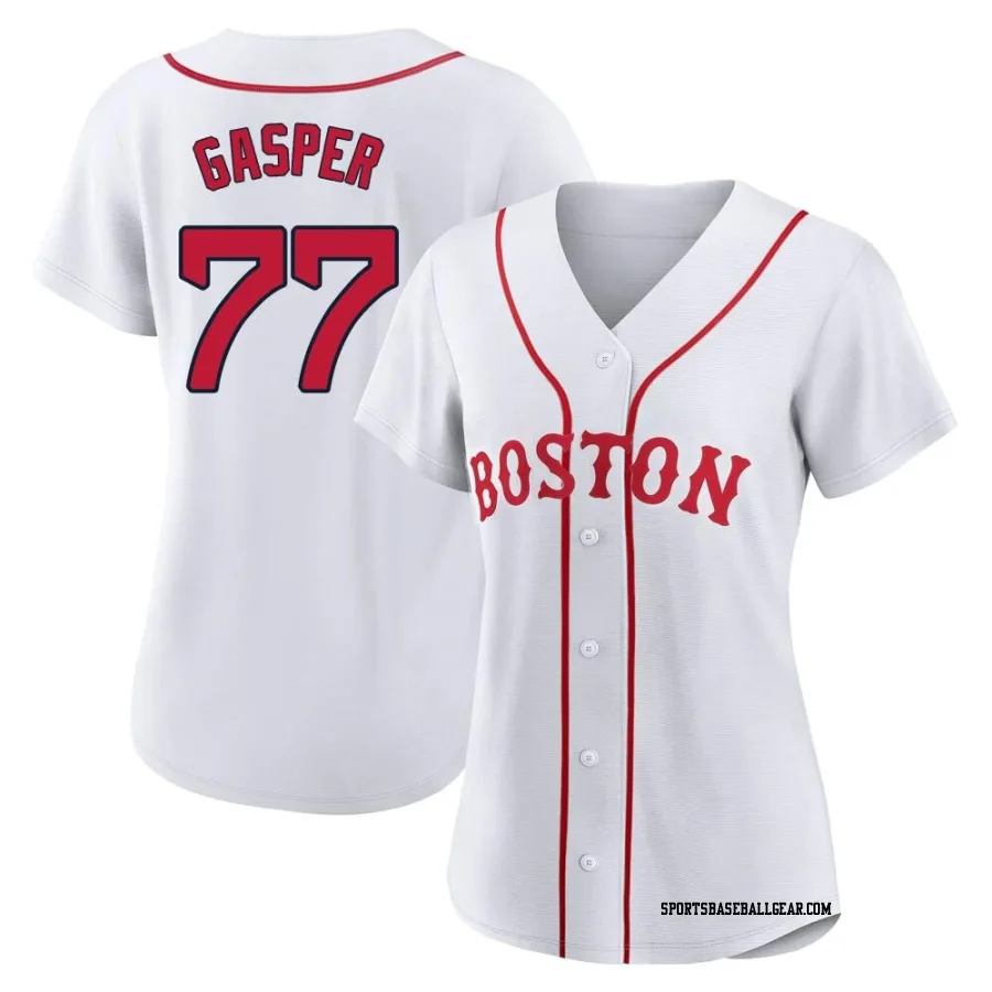 Mickey Gasper Women's Boston Red Sox White Authentic 2021 Patriots' Day Jersey