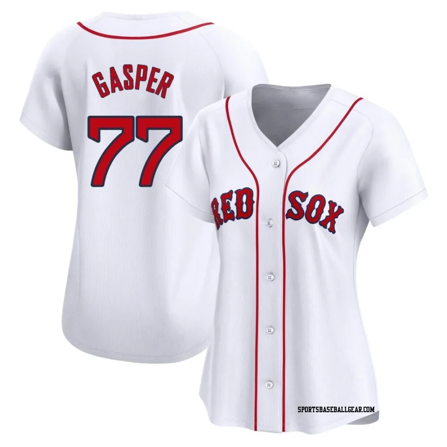 Mickey Gasper Women's Boston Red Sox White Limited Home Jersey