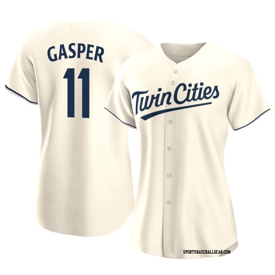 Mickey Gasper Women's Minnesota Twins Cream Replica Alternate Jersey